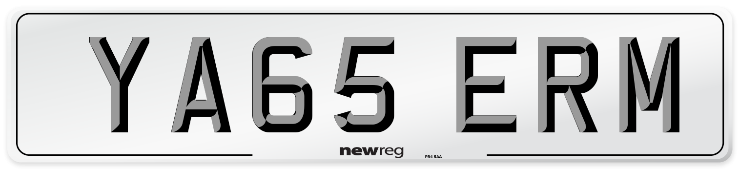 YA65 ERM Number Plate from New Reg